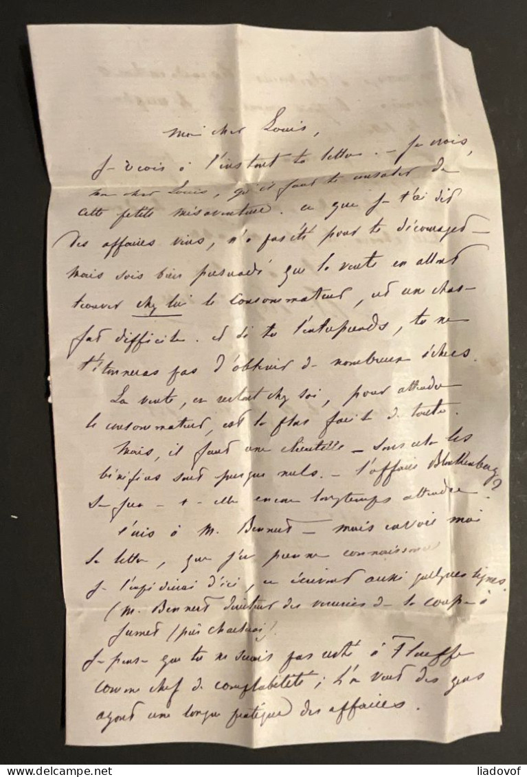 Lettre 11/02/1859 - Affr. OBP 10A Obl. P83 Namur > Bruxelles - Affranchissement Insuffisant 83 - 1858-1862 Medallions (9/12)