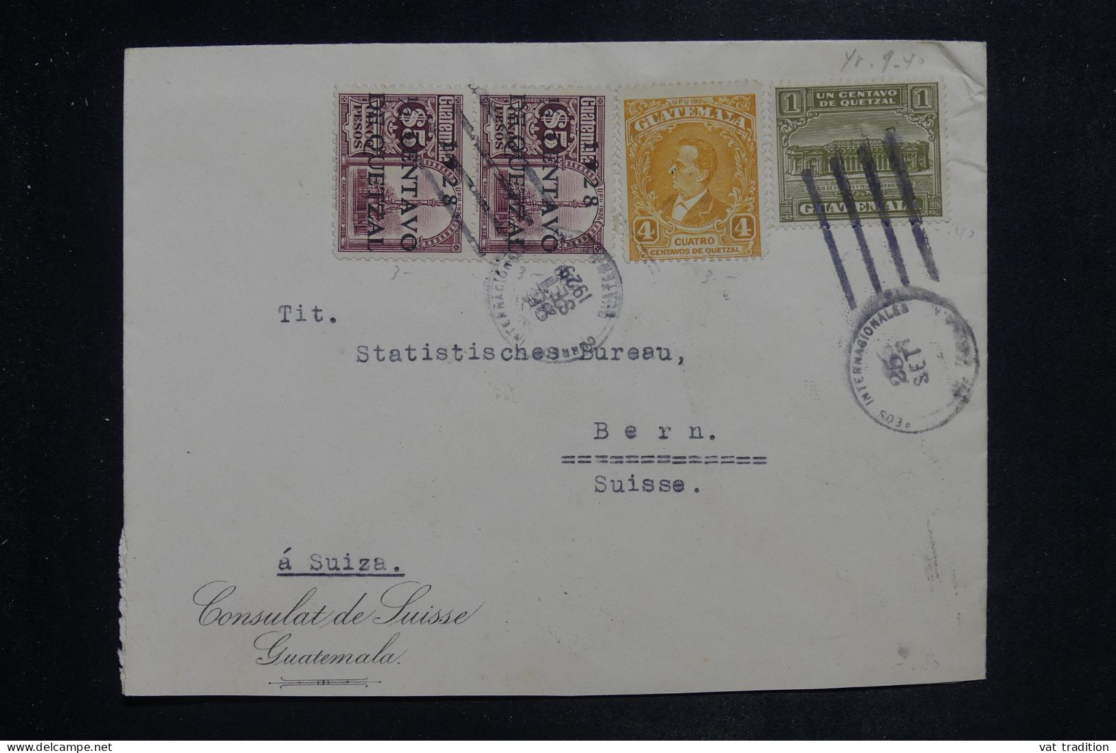 GUATEMALA - Enveloppe Du Consulat Suisse Pour La Suisse En 1929 - L 151096 - Guatemala