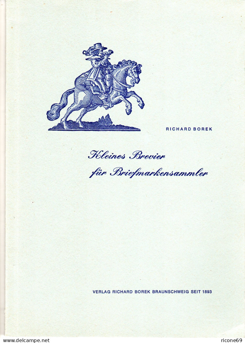 Borek, Kleines Brevier Für Briefmarkensammler, M. Interessanten Details, 74 S. - Sonstige & Ohne Zuordnung