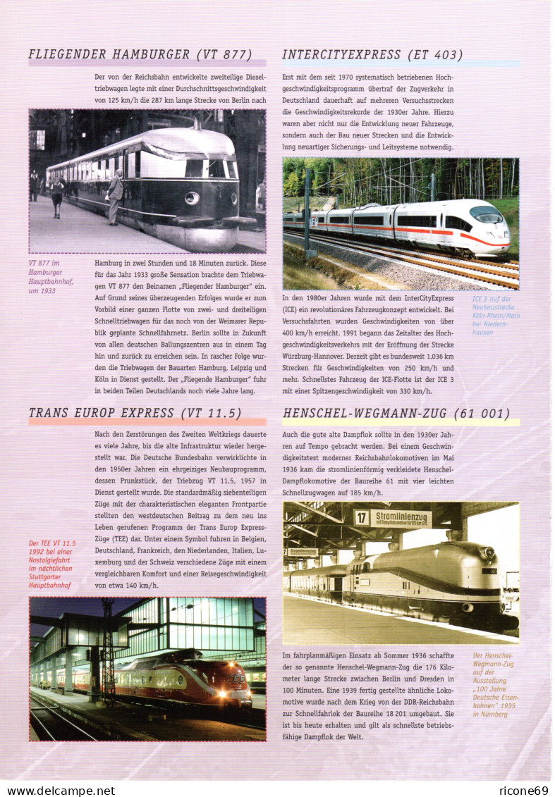 BRD 2560/63, Eisenbahn, Sonderfaltblatt D. Dt. Post In Sonder Ganzsache Brief - Lettres & Documents