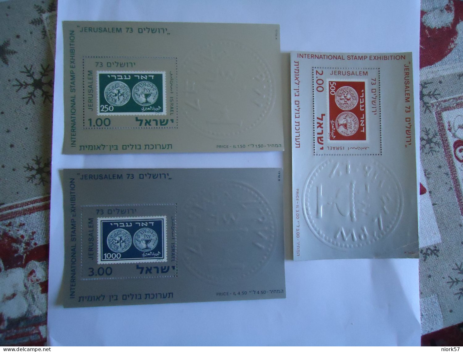 ISRAEL MNH 3  SHEET ART  JERUSALEM ONE CORNER CUP - Other & Unclassified