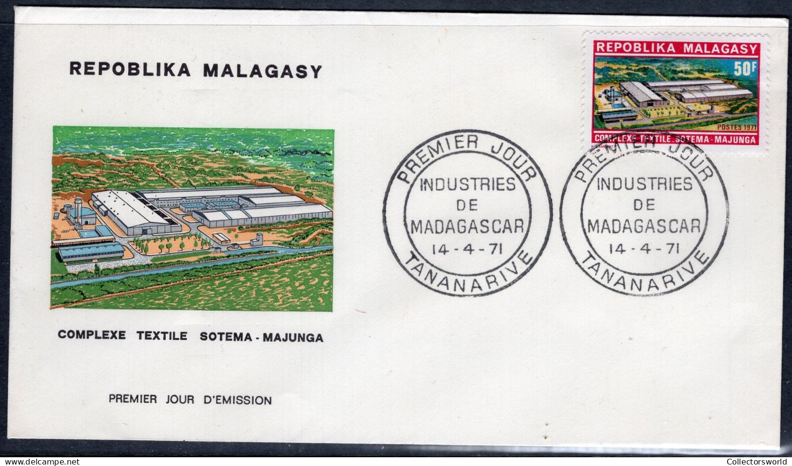 Madagascar FDC 1971 Industry - Madagascar (1960-...)