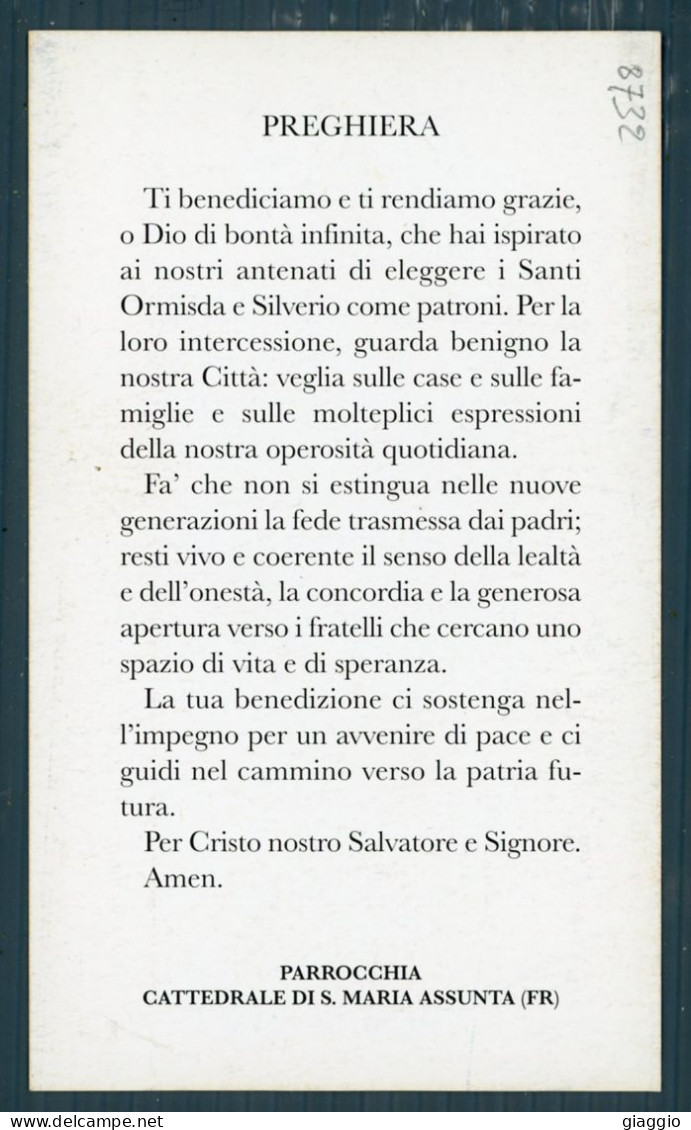 °°° Santino N. 8732 - S. Ormisda Papa - Frosinone °°° - Religión & Esoterismo