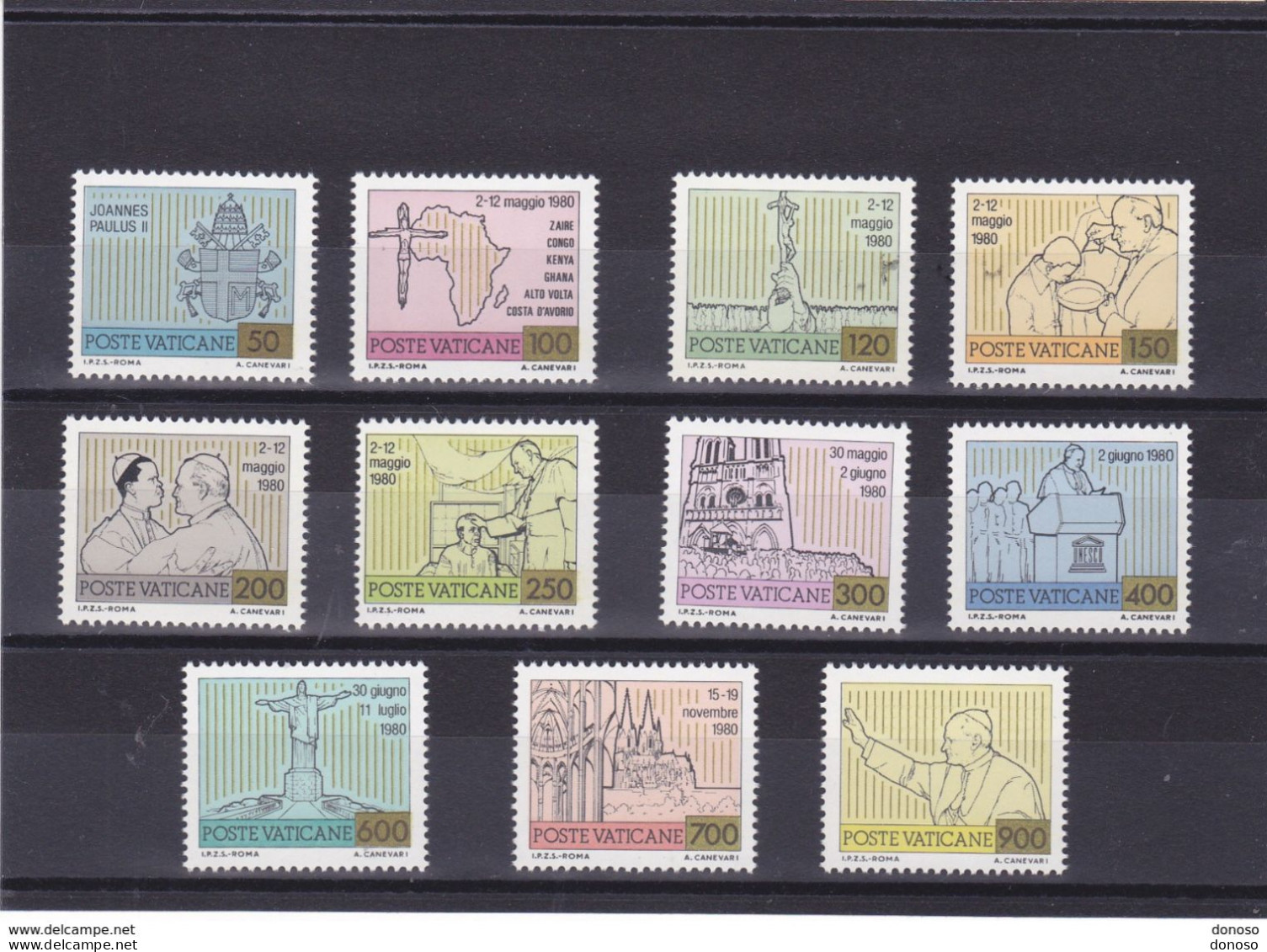 VATICAN 1981 VOYAGES DE JEAN-PAUL II Yvert 715-725, Michel 792-802 NEUF** MNH Cote 9 Euros - Nuevos