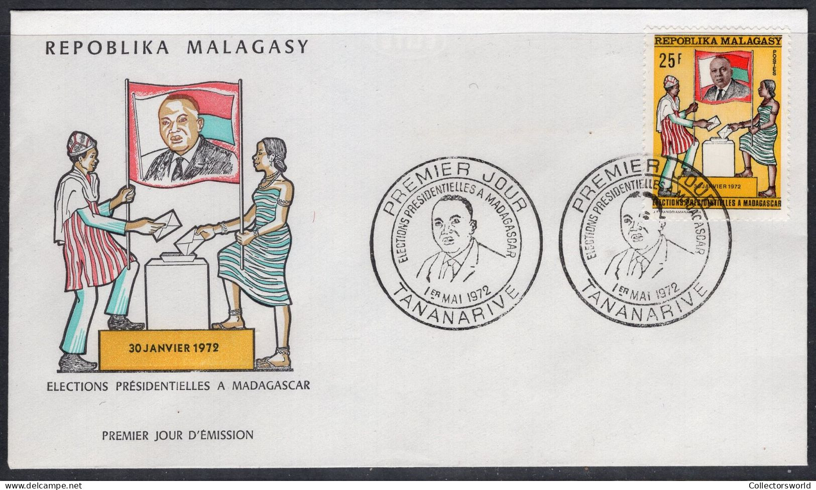 Madagascar FDC 1972 Elections New President - Madagascar (1960-...)