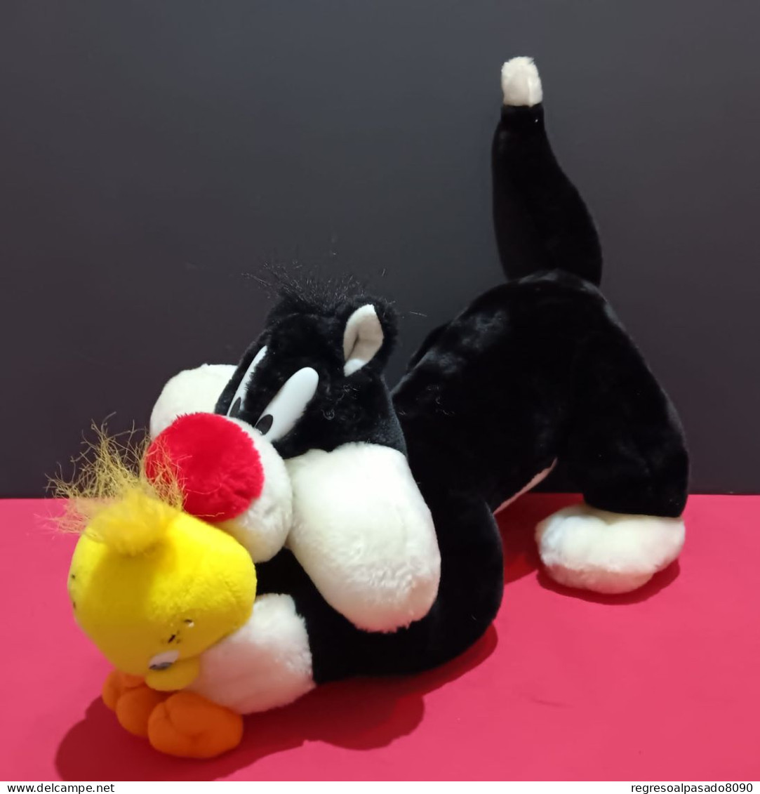 Precioso Peluche Silvestre Y Piolin Serie Looney Tunes Warner Bros Años 90 - Knuffels