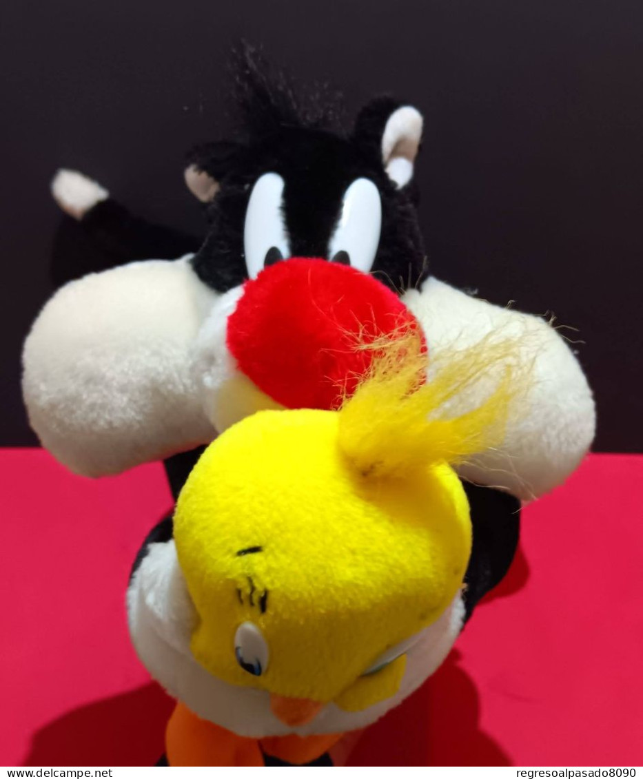 Precioso Peluche Silvestre Y Piolin Serie Looney Tunes Warner Bros Años 90 - Cuddly Toys