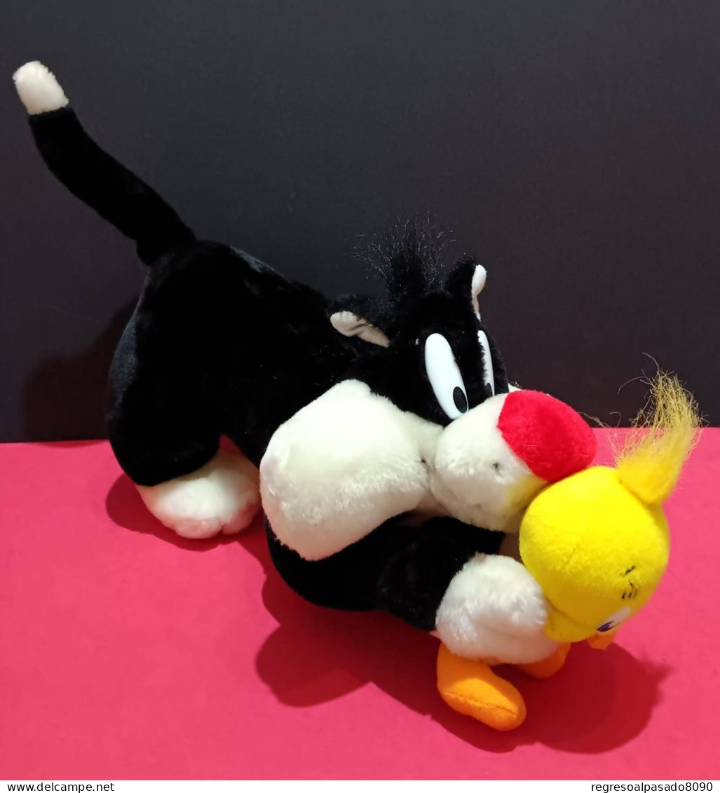 Precioso Peluche Silvestre Y Piolin Serie Looney Tunes Warner Bros Años 90 - Cuddly Toys