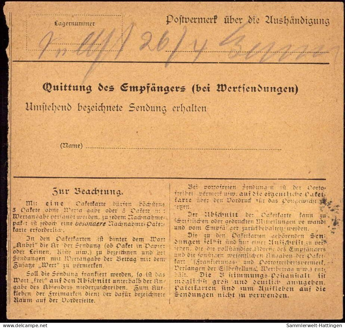 604034 | Inflation, Paketkarte, Einzelfrankatur, Nr. Zettel Mit Eindruck Der Firma R. G. C. | Offenbach (W 6050) - Lettres & Documents