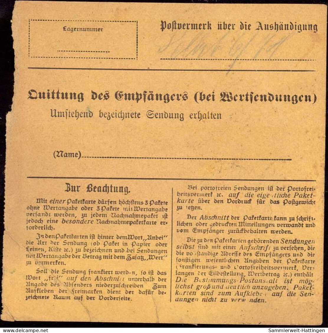 604036 | Inflation, Paketkarte, Mehrfachfrankatur, Nr. Zettel Mit Eindruck Der Firma Häute Verwertung  | Erfurt (O - 502 - Lettres & Documents