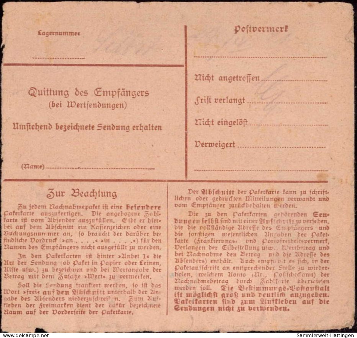 604033 | Inflation, Paketkarte, Mehrfachfrankatur, Nr. Zettel Mit Eindruck Der Firma Bernhard Grevsmühl | Lübeck (W 2400 - Lettres & Documents