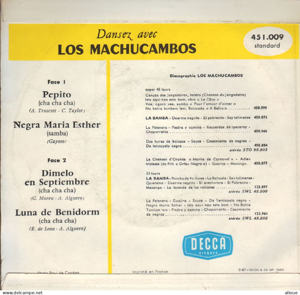 LOS MACHUCAMBOS - FR EP - PEPITO + 3 - Música Del Mundo