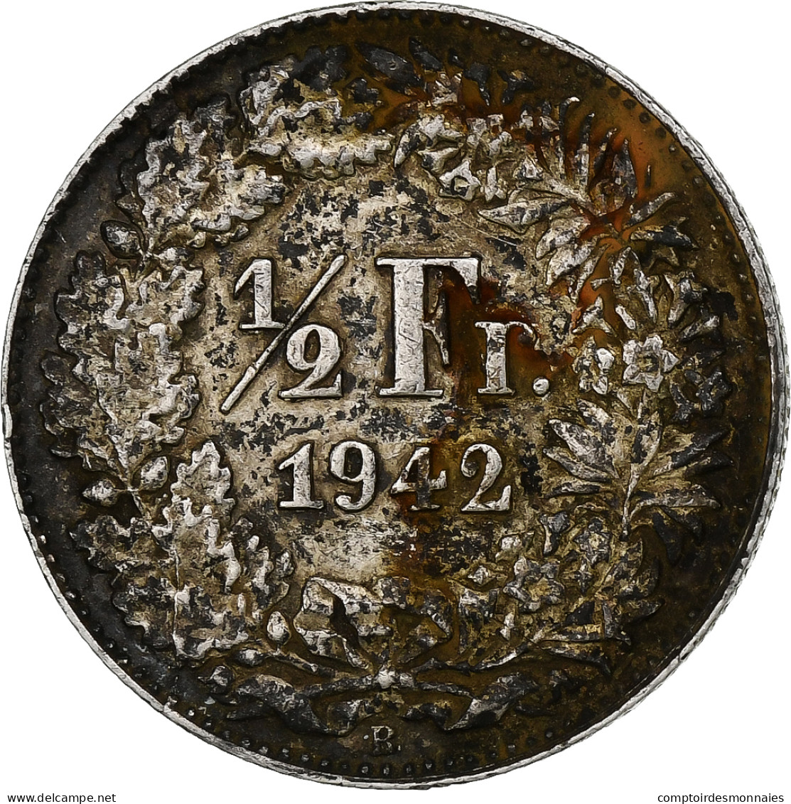 Suisse, 1/2 Franc, 1942, Bern, Argent, TB+, KM:23 - Autres & Non Classés