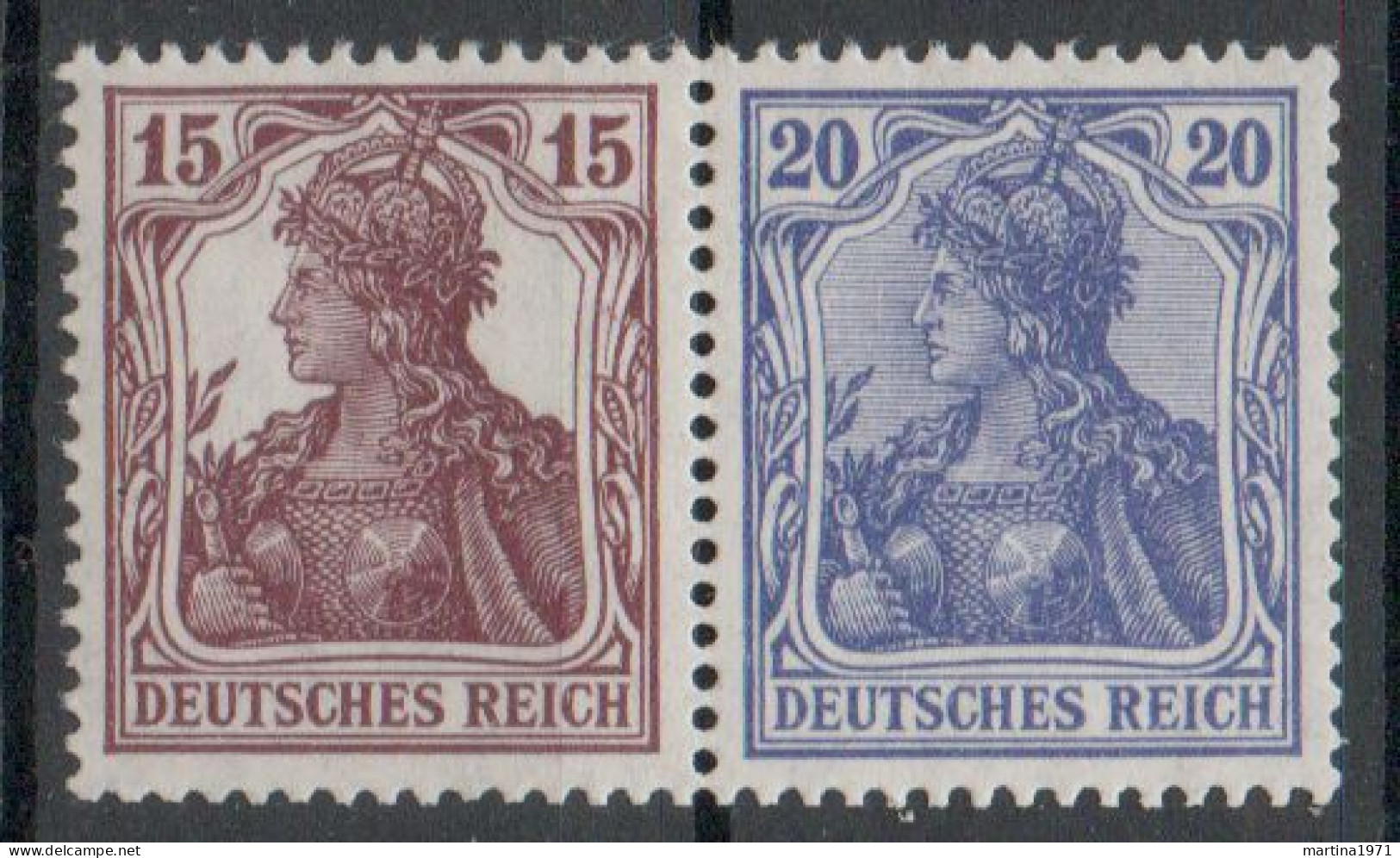 Z104/ Deutsches Reich Zusammendruck W 14 Ungebraucht/ * - Carnets & Se-tenant