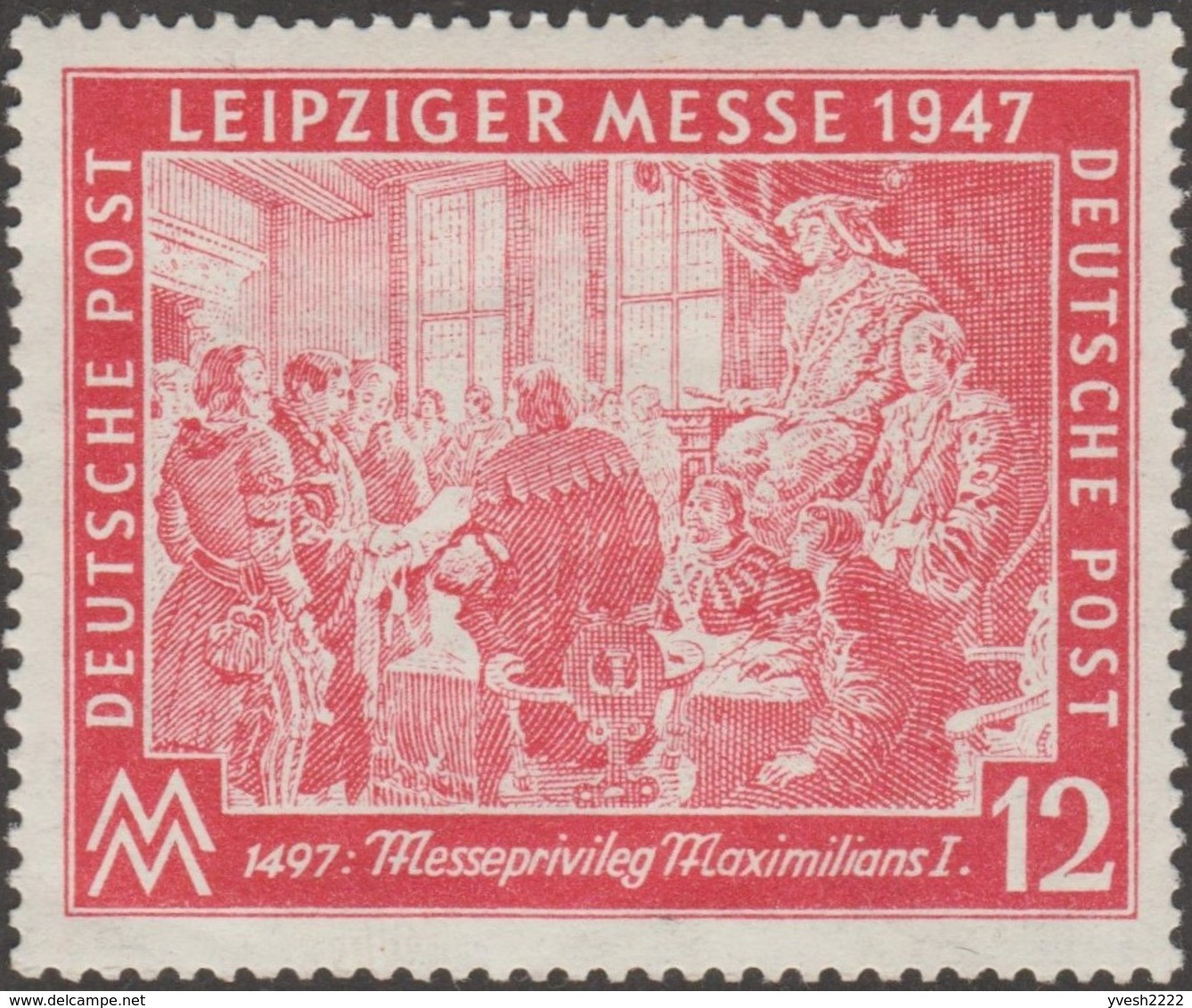 Occupation Interalliée 1947 Y&T 30 Michel 965. 2 Couleurs, Non Catalogué. Leipzig 1947, Maximilien Ier Habsbourg - Familles Royales