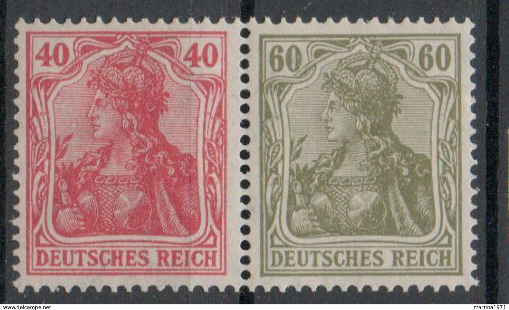 Z109/ Deutsches Reich Zusammendruck W17 Postfrisch/ * - Cuadernillos & Se-tenant