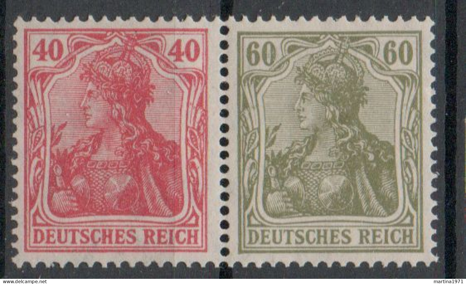 Z109/ Deutsches Reich Zusammendruck W17 Postfrisch/ * - Postzegelboekjes & Se-tenant