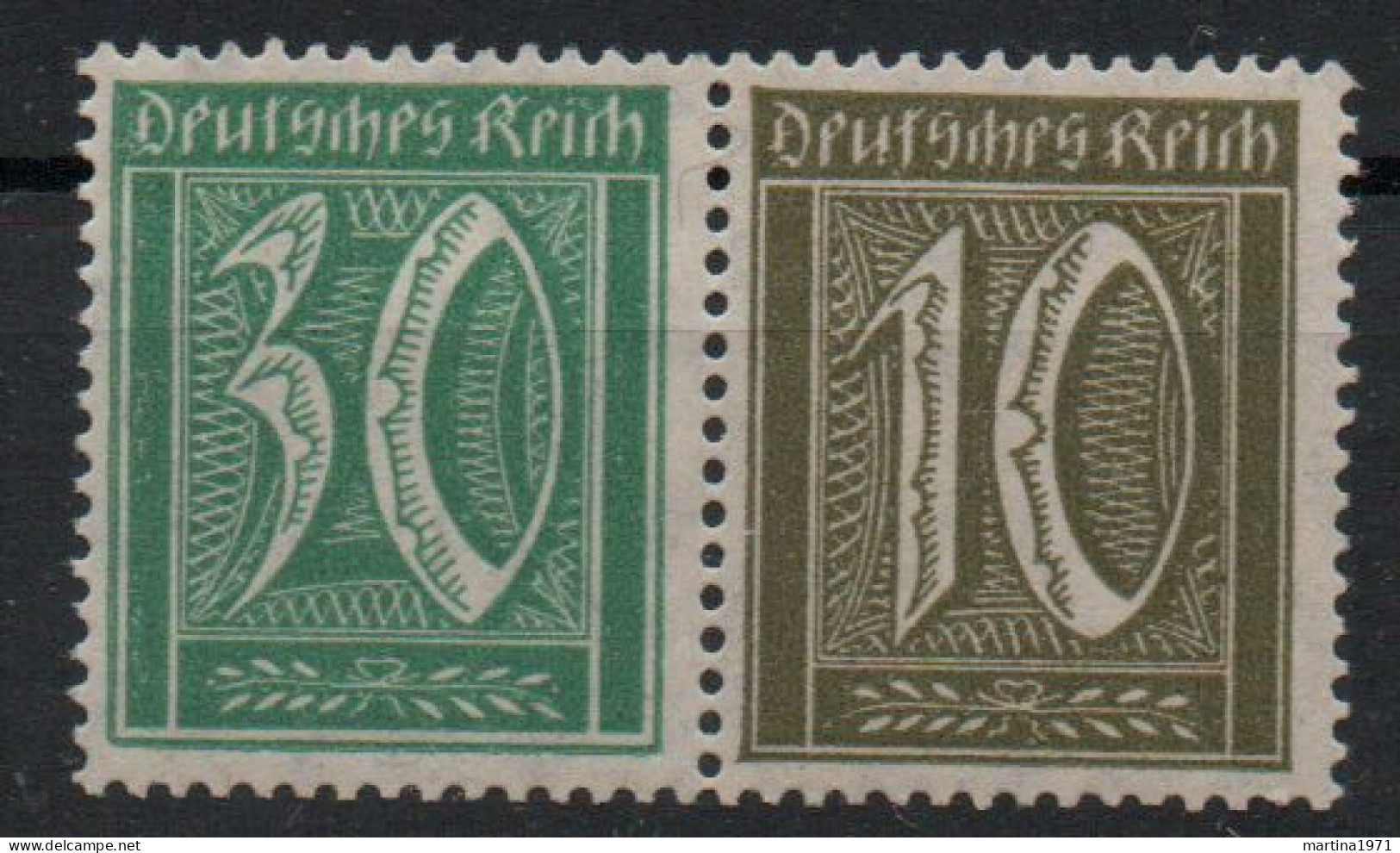 Z112/ Deutsches Reich Zusammendruck W19 Postfrisch/ * - Postzegelboekjes & Se-tenant