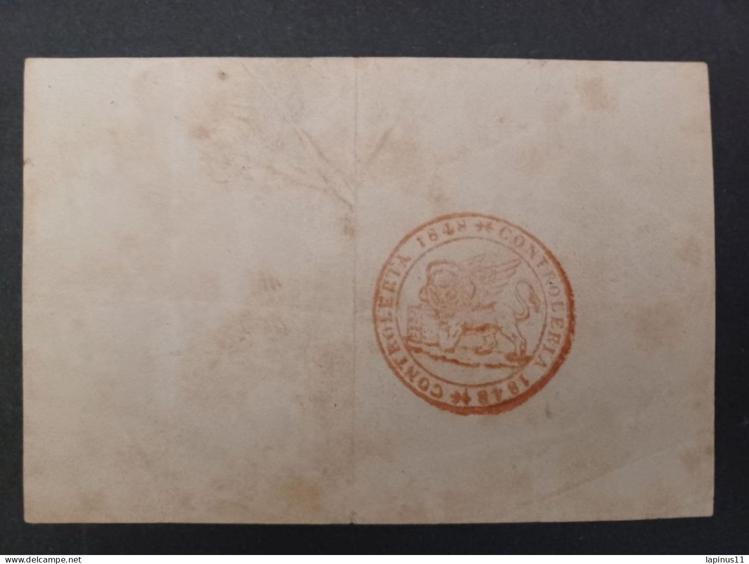 BANKNOTE ITALIA GRAND DUCATO DI VENEZIA 1848 ANTICHI STATI 5 LIRE MONETA PATRIOTTICA - Biglietti Gia Consorziale