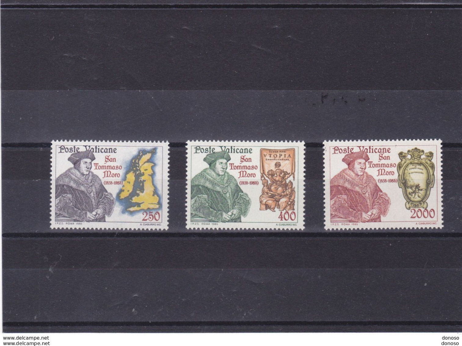 VATICAN 1985 THOMAS MORE Yvert 773-775, Michel 870-872 NEUF** MNH Cote 6 Euros - Nuevos