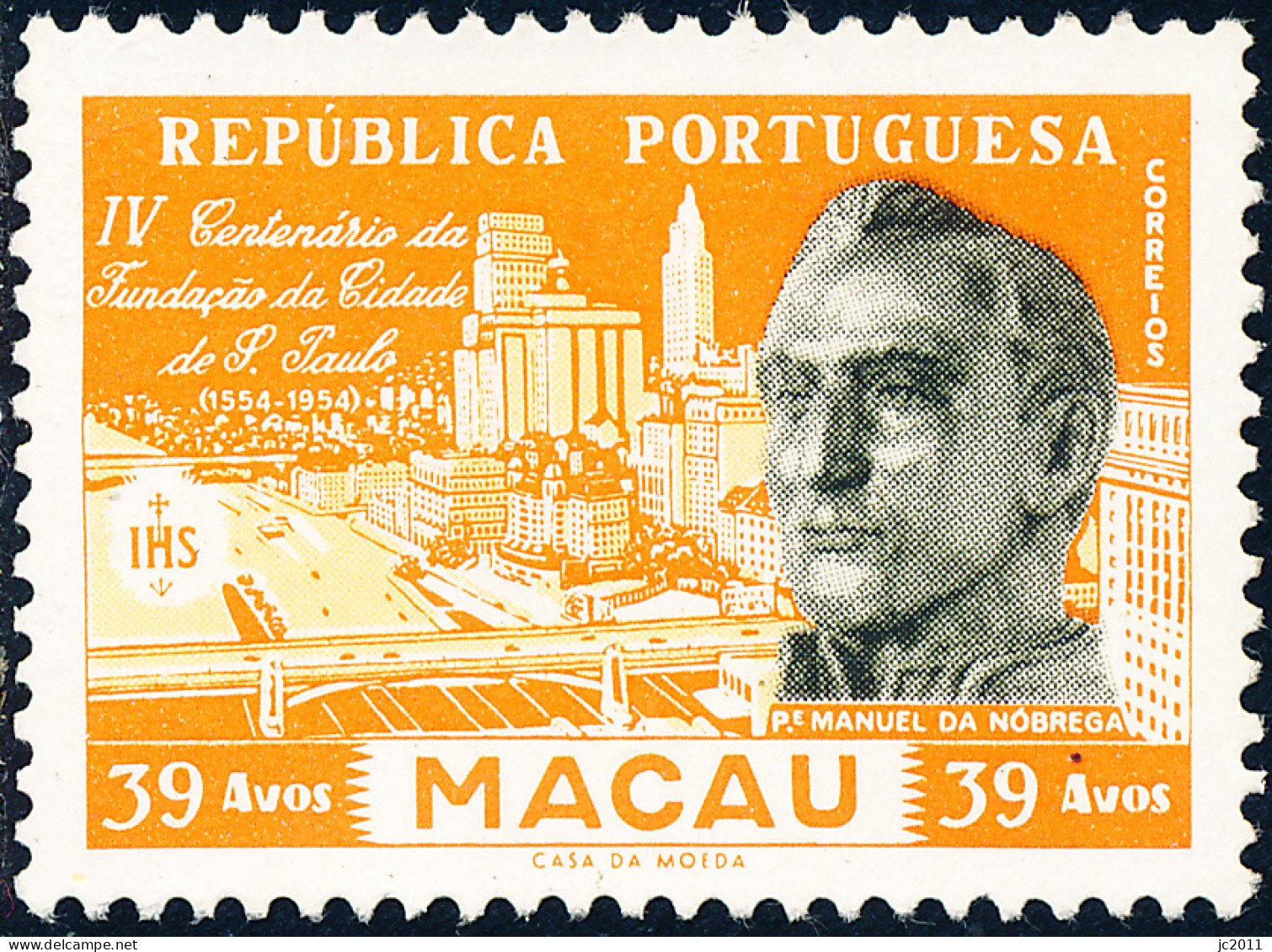 Macau - 1954 - S.Paulo / Brasil - Manuel Da Nóbrega - MNG - Ungebraucht