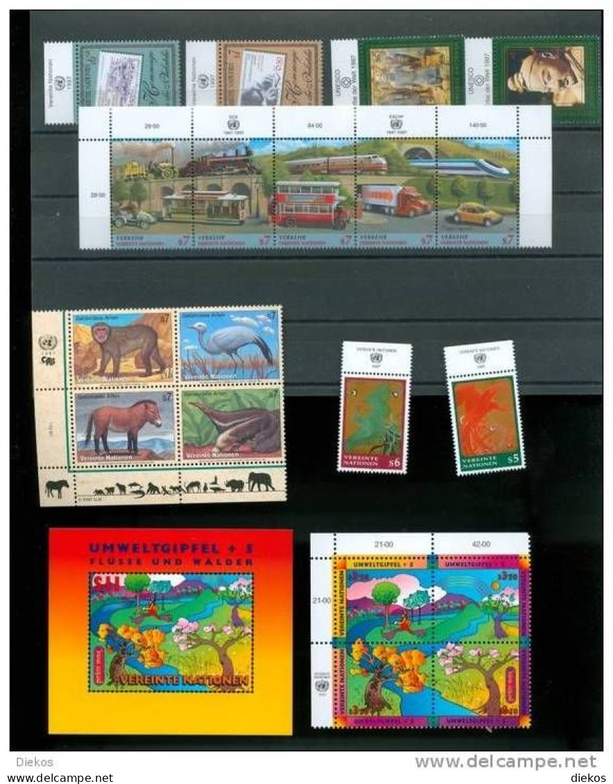 Kompletter Jahrgang UNO Wien 1997 Postfrisch,  Year Set, MNH ** #L422 - Ungebraucht