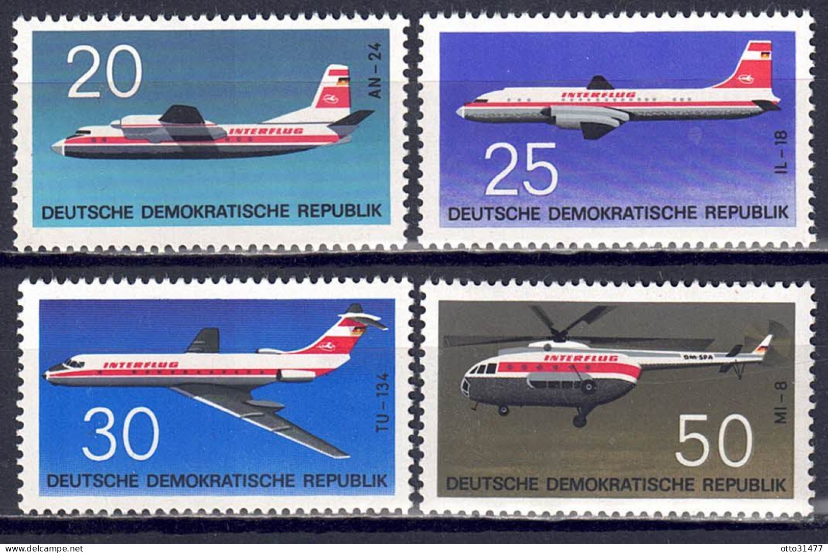 DDR 1969 - Flugzeuge (I), Nr. 1524 - 1527, Postfrisch ** / MNH - Unused Stamps