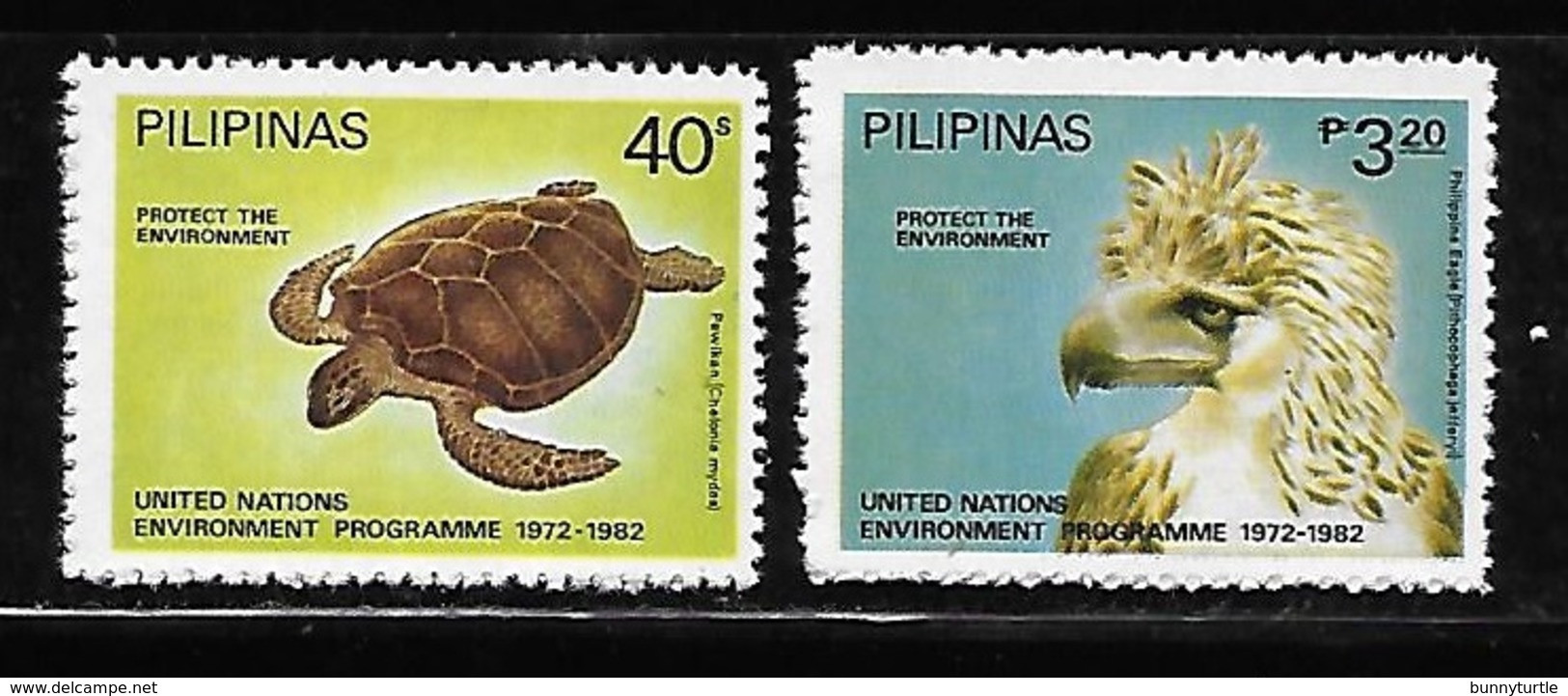 Philippines 1982 UN Conference Human Environment Eagle Birds Turtle MNH - Philippines