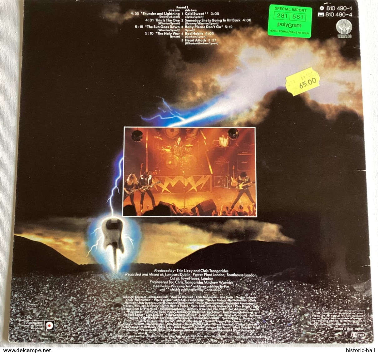 THIN LIZZY  - Thunder And Lightning - LP - 1983/88 - German Press - Hard Rock & Metal