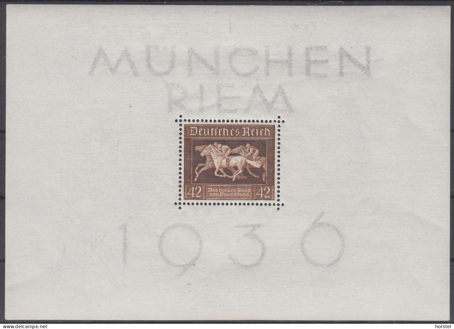 Dt. Reich - Block 4x - Braunes Band 1936 München Riem - Blocs