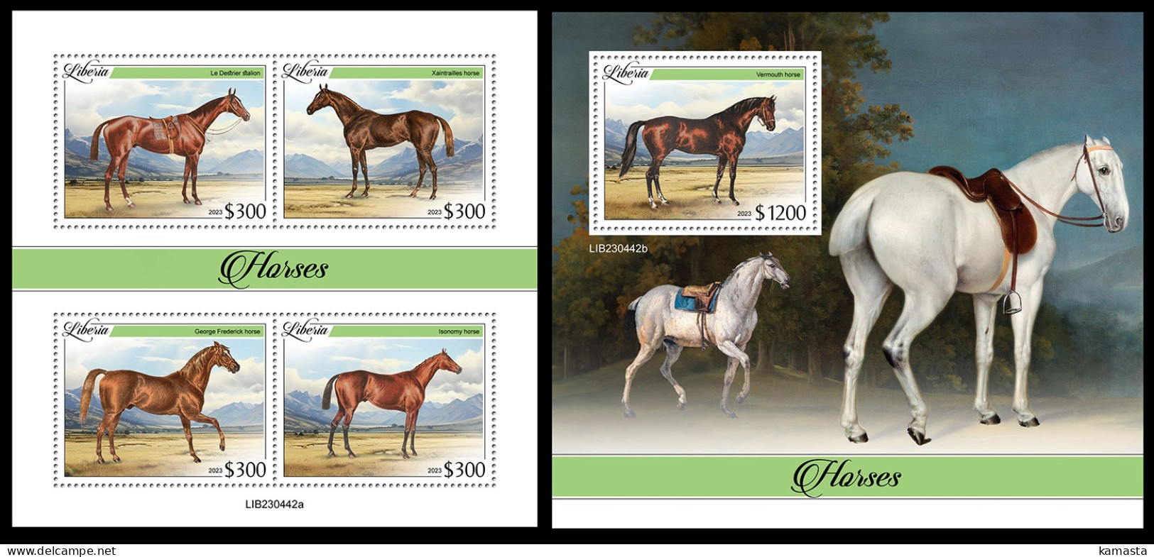 Liberia  2023 Horses. (442) OFFICIAL ISSUE - Horses