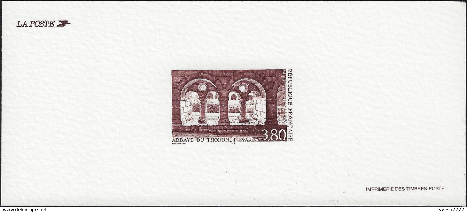 France 1995 Y&T 3020 Feuillet De Luxe Cartonné. Abbaye Cistercienne Du Thoronet, Var - Abbeys & Monasteries