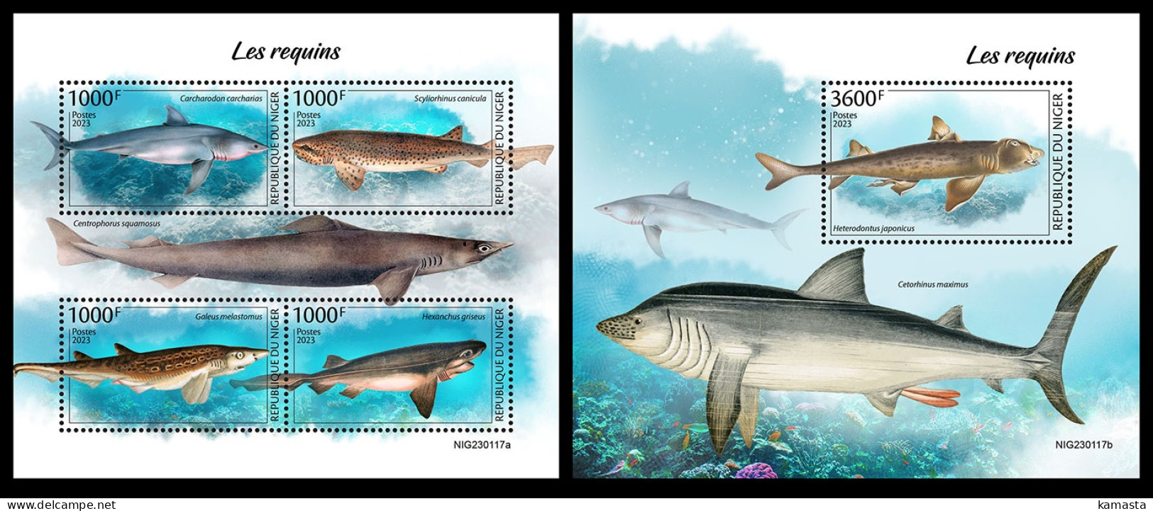 Niger  2023 Sharks. (117) OFFICIAL ISSUE - Vissen