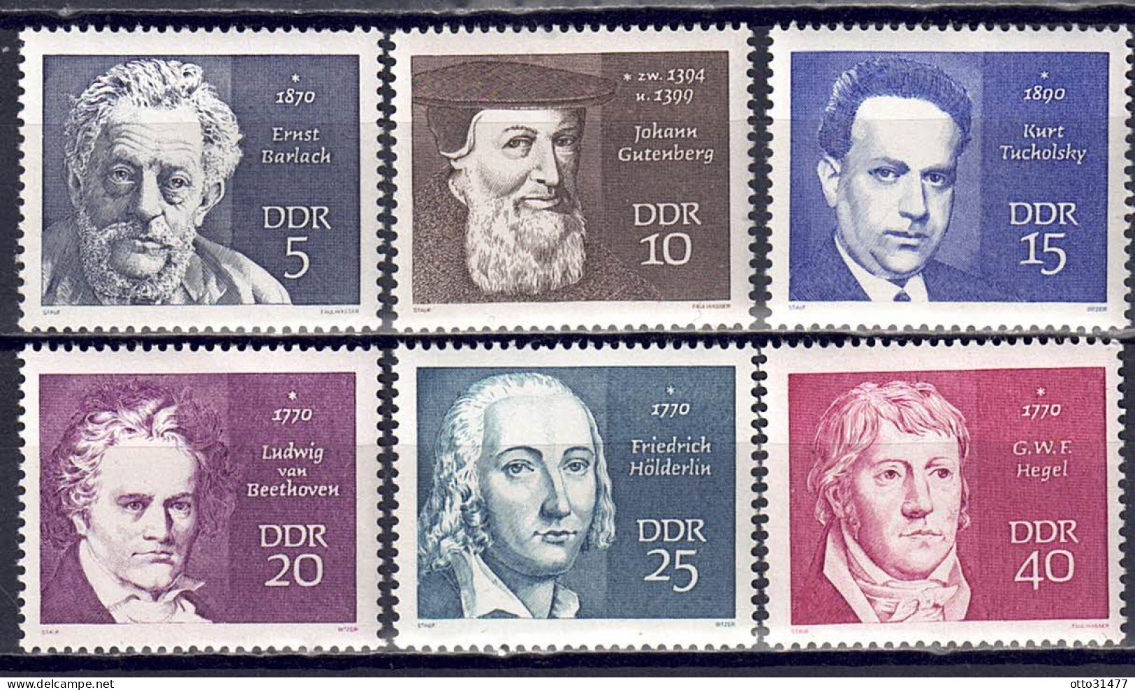 DDR 1970 - Persönlichkeiten (IV), Nr. 1534 - 1539, Postfrisch ** / MNH - Neufs