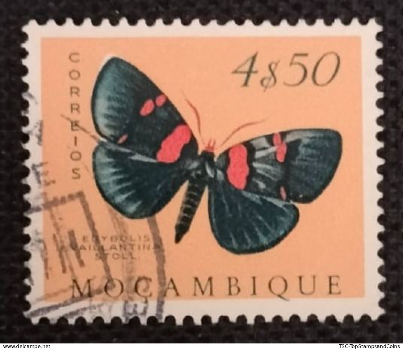 MOZPO0402U9 - Mozambique Butterflies - 4$50 Used Stamp - Mozambique - 1953 - Mozambique