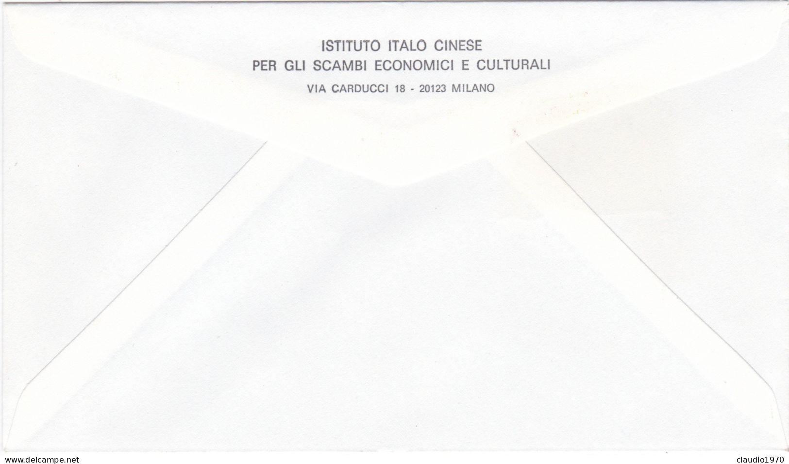 CHINA - BUSTA FDC - ISTITUTO ITALO CINESE PER GLI SCAMBI ECONOMICI E CULTURALI - MILANO - MILANOFIL 90 - 1980-1989