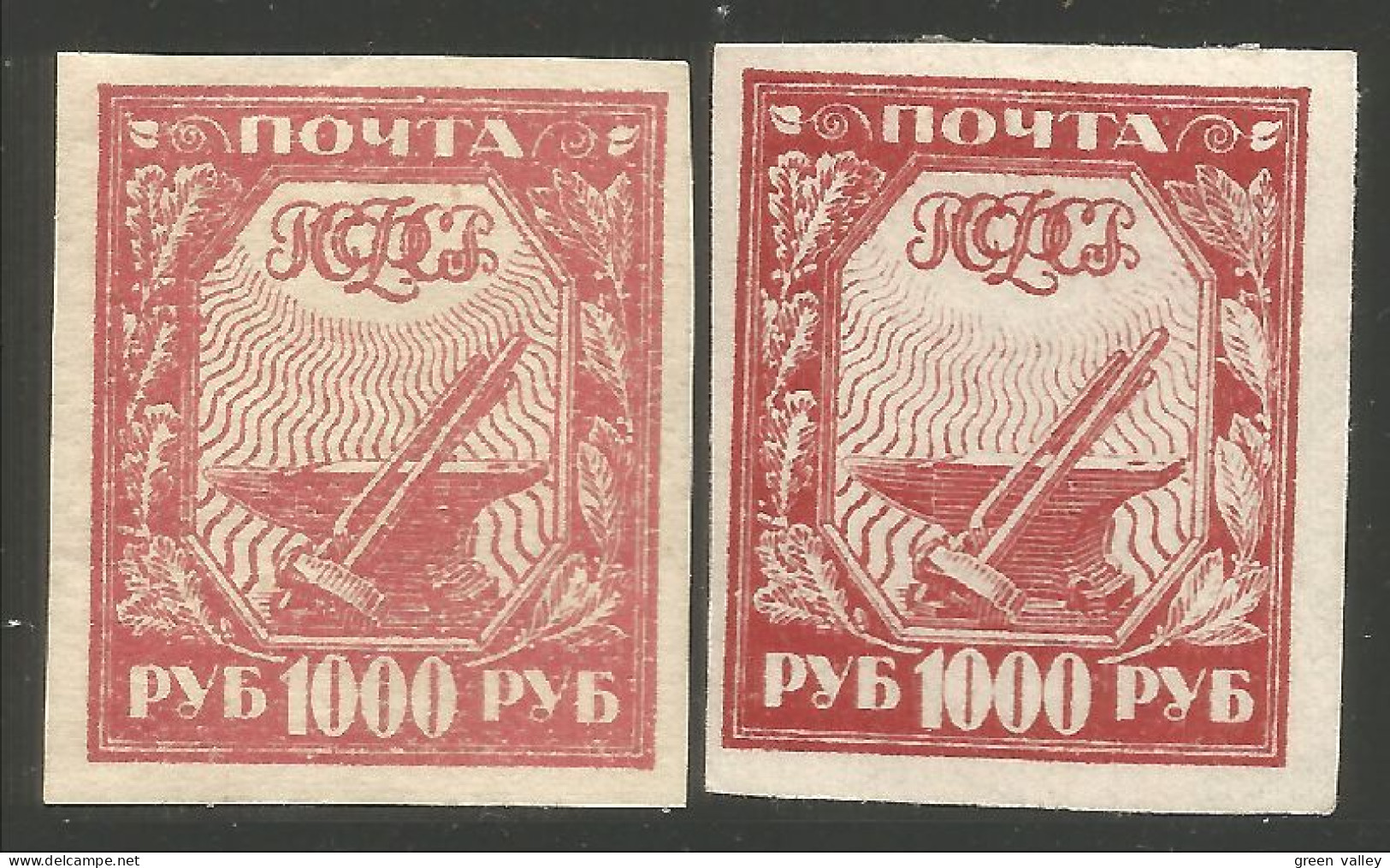 771 Russie 1921 Rose + Carmine 2 Colours Light Hinge Mark Légère Trace Charnière (RUZ-312) - Nuovi