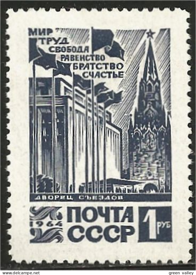 773 Russie 1964 Palais Congres Palace Kremlin MLH * Neuf Légère (RUK-586) - Unused Stamps