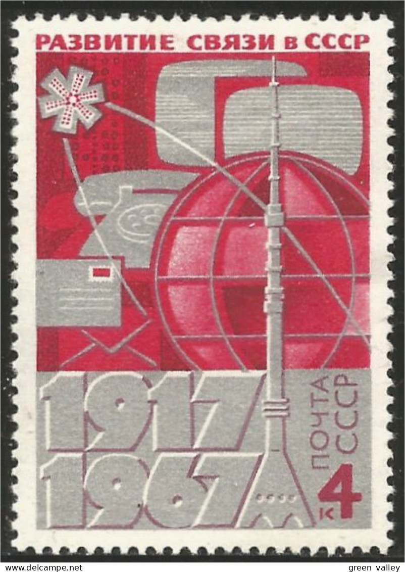 773 Russie 1967 Developpement Communications MLH * Neuf Légère (RUK-591) - Telecom