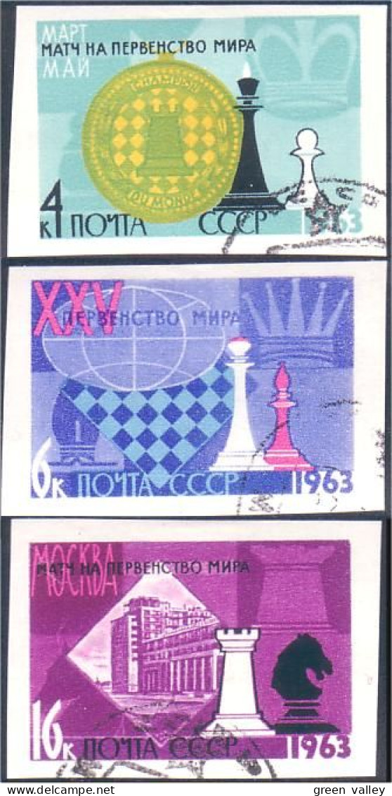 773 Russie Championnat Du Monde Non Dentelés Imperforate Stamps 1963 (RUK-360) - Chess