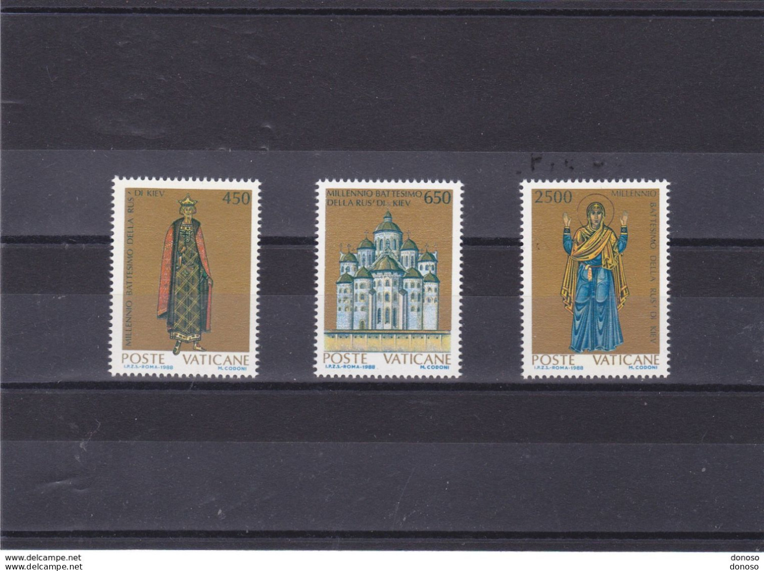 VATICAN 1988 Baptême De La Russie De Kiev, Icône, Cathédrale, Mosaïque Yvert 837-839 NEUF** MNH Cote 7 Euros - Ongebruikt