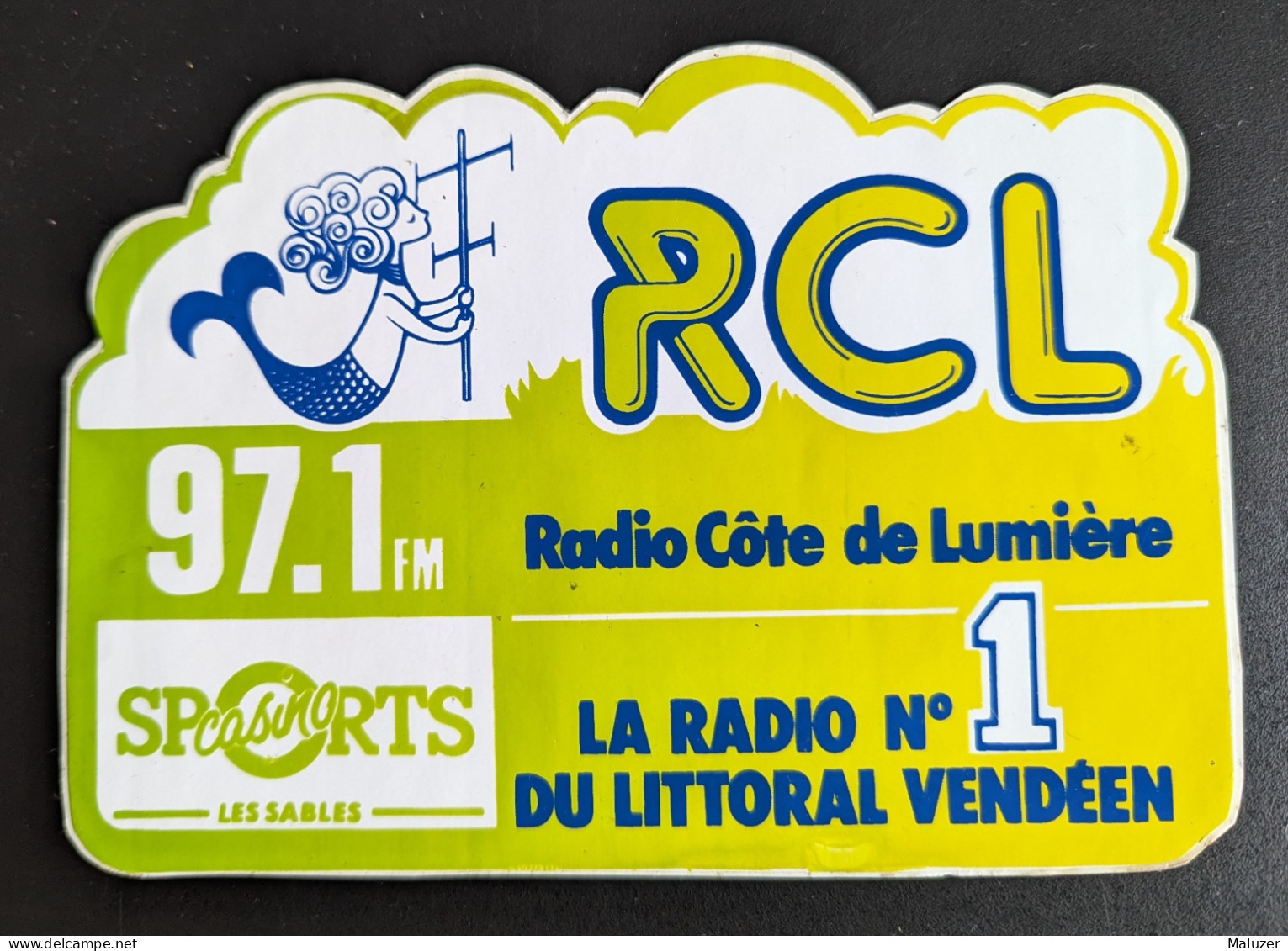 AUTOCOLLANT RCL - RADIO CÔTE DE LUMIÈRE - RADIO N° 1 LITTORAL VENDÉEN - LES SABLES D'OLONNE - SIRÈNE - Stickers
