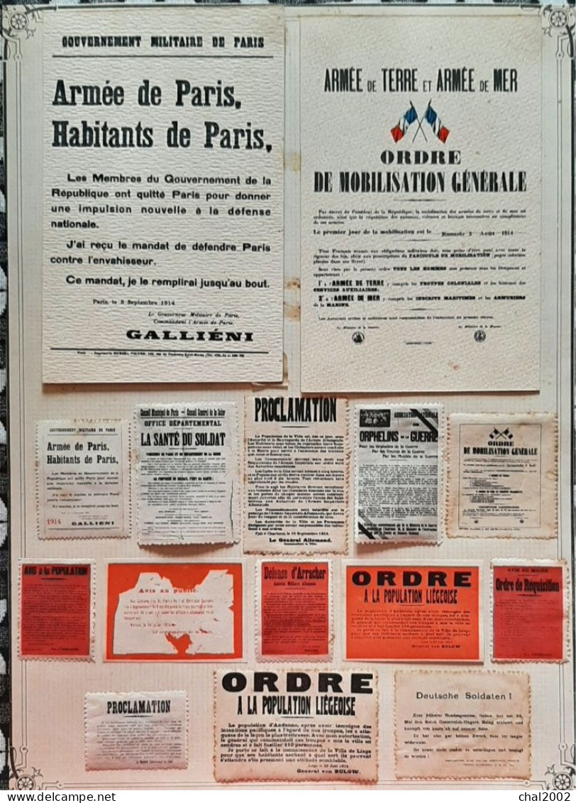 Ordre De Mobilisation 1914 - Documents Historiques