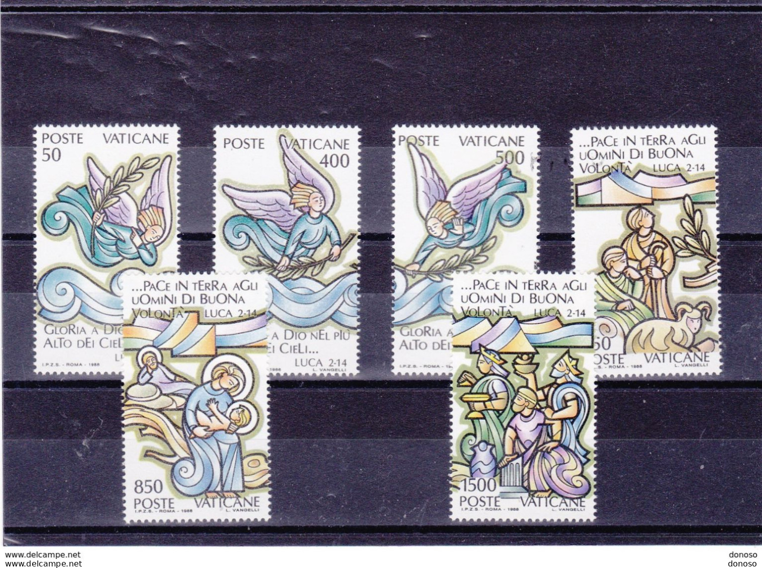 VATICAN 1988 NOËL Yvert 843-848, Michel 957-962 NEUF** MNH Cote 8,25 Euros - Unused Stamps