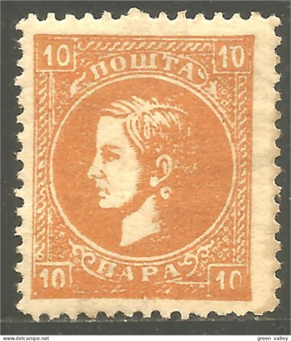 798 Serbie 1869 Prince Milan Obrenovich IV 10p Orange MH * Neuf (SER-51b) - Serbia