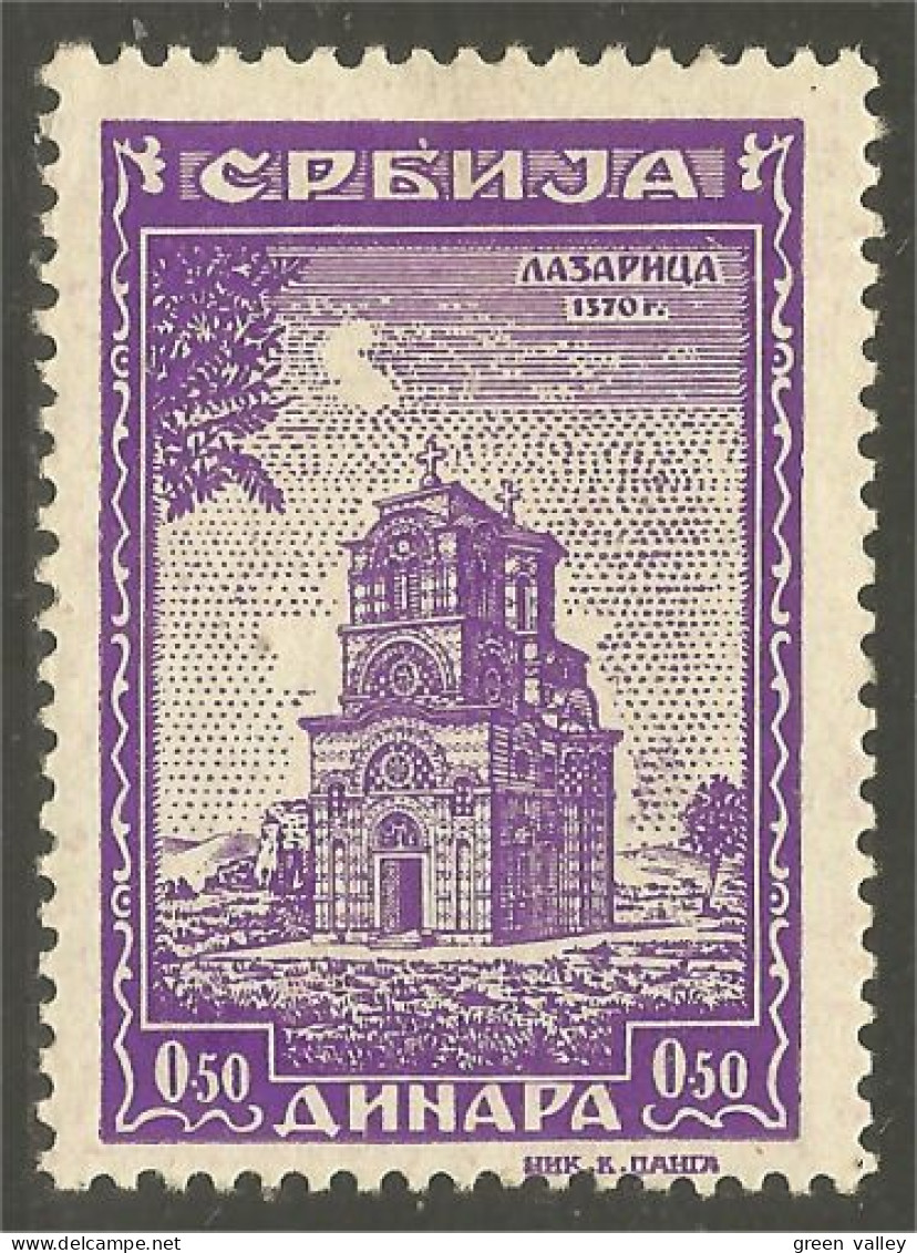 798 Serbie 1941 Monastère Lazaritza Monastery MH * Neuf (SER-35) - Serbia