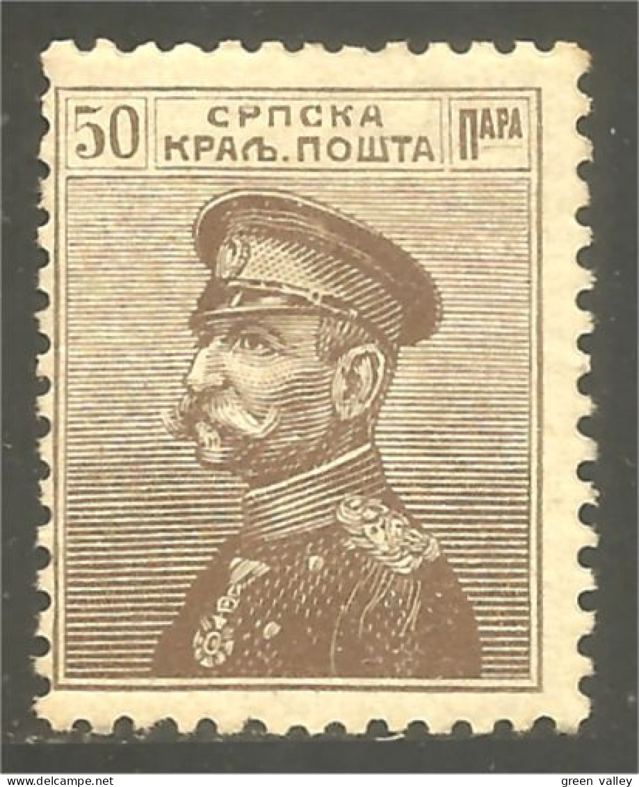 798 Serbie 1911 Roi Peter I Karageorgevich 50p Brun Brown MH * Neuf (SER-26) - Serbia