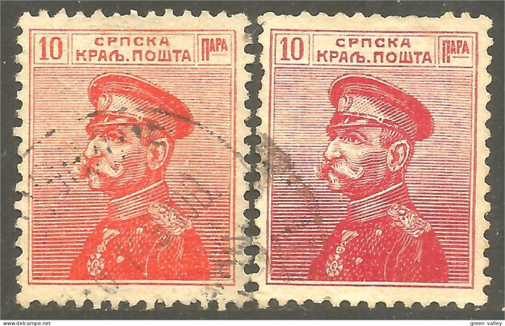 798 Serbie 1911 Roi Peter I Karageorgevich 10p Carmin + Rouge-red (SER-28) - Serbia