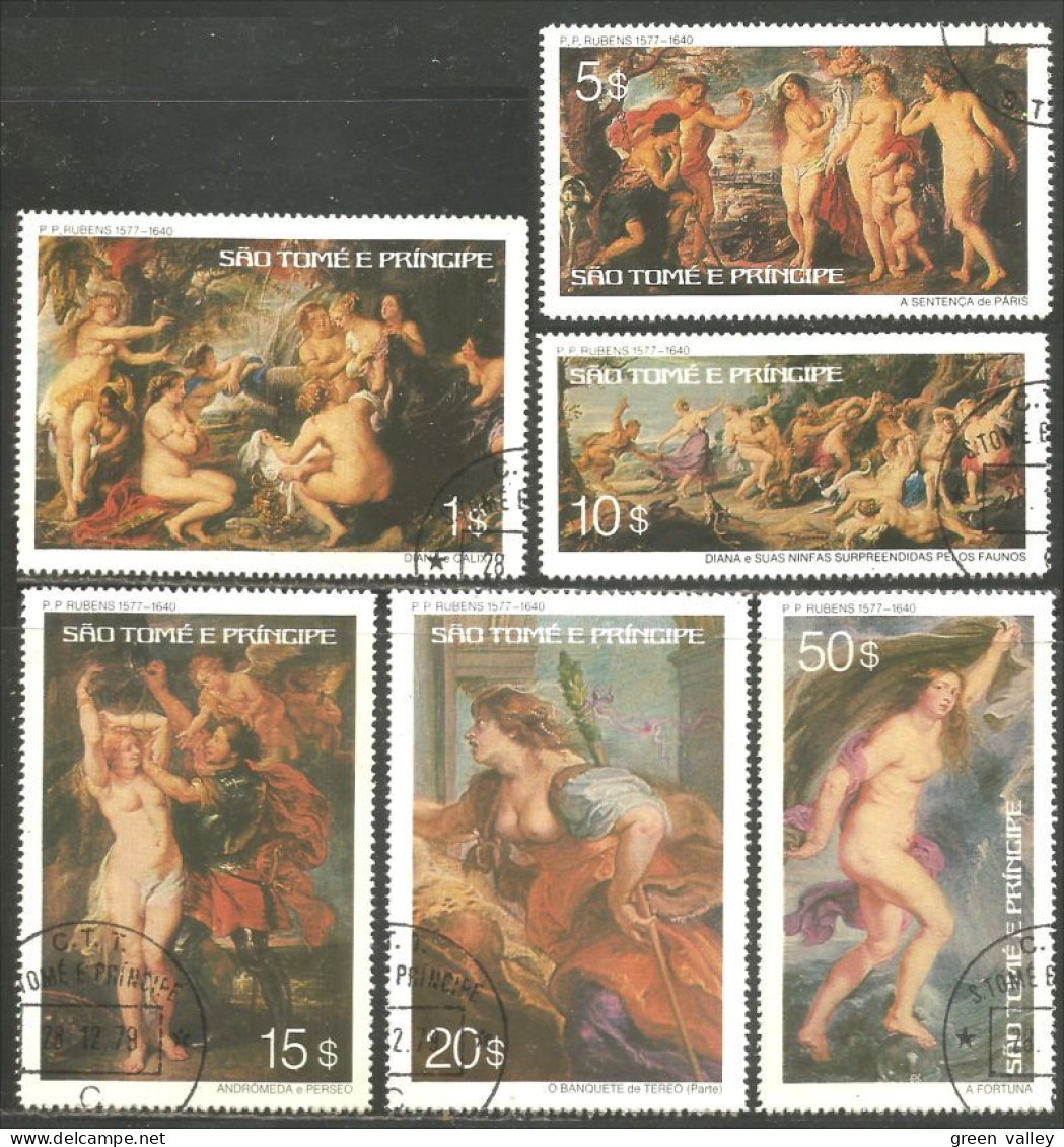 788 Sao Tome Principe Tableau Religieux Religious Painting Rubens Nudes (SAO-27) - Rubens