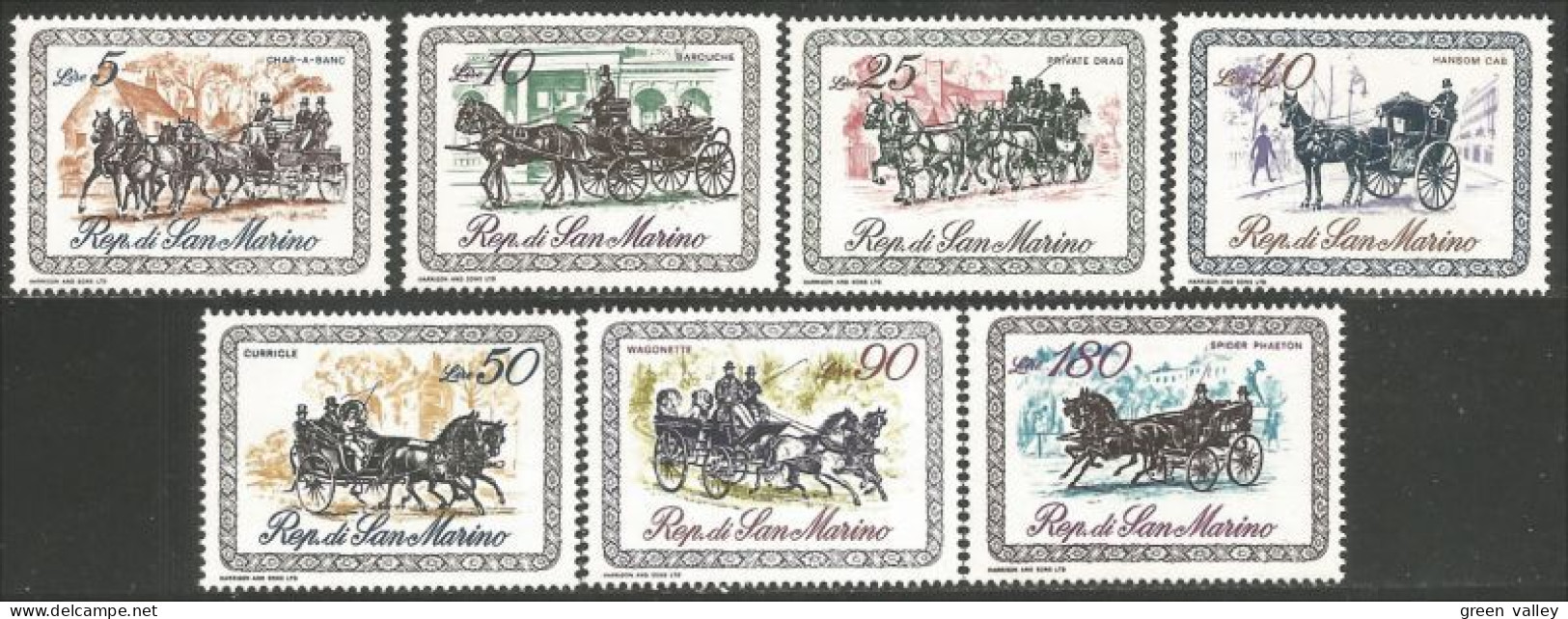 786 San Marino Cheval Horse Pferd Paard Caballo Cavallo Diligence Fiacre Coach Cab MNH ** Neuf SC (SAN-140a) - Unused Stamps